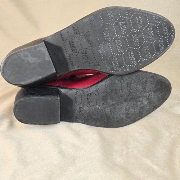 FRANCO SARTO ANKLE COWBOY BOOTS IN RED SIZE WOMEN'S US 7.5 - Picture 8 of 10